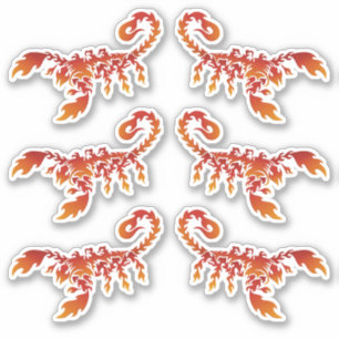 Flames Scorpion Sticker Set
