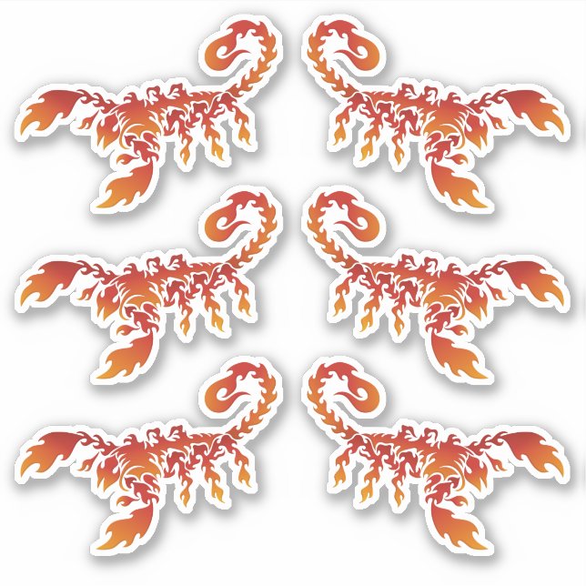 Flames Scorpion Sticker Set (Front)
