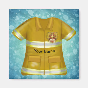 Flames Shield Firefighter Magnet