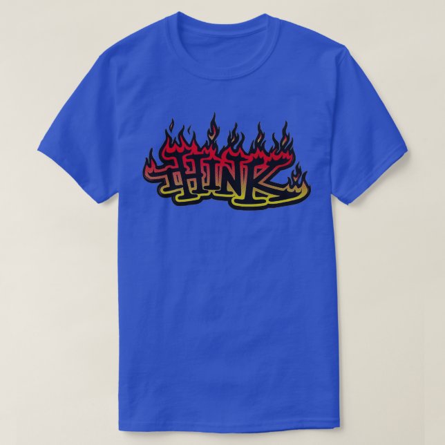 Flames think skateboard design T-Shirt (Design Front)