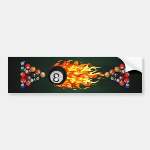 Flaming 8 Ball Bumper Sticker