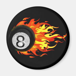 Flaming 8 Ball Magnet