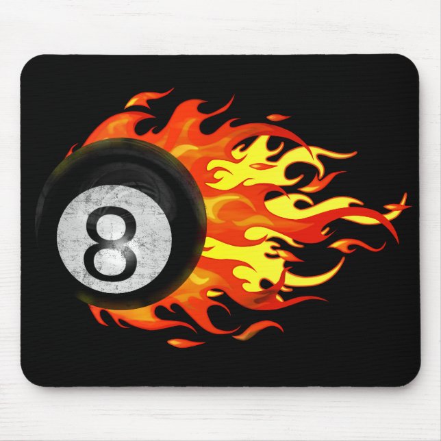 Flaming 8 Ball Mouse Mat (Front)