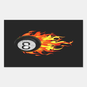 Flaming 8 Ball Rectangular Sticker