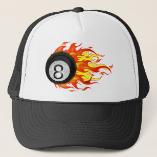 Flaming 8 Ball Trucker Hat