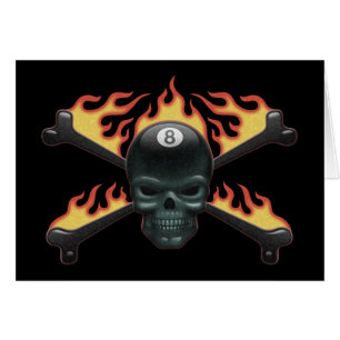 Flaming 8 Skull