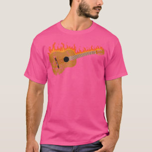 Flaming Acoustic Guitar T-Shirt