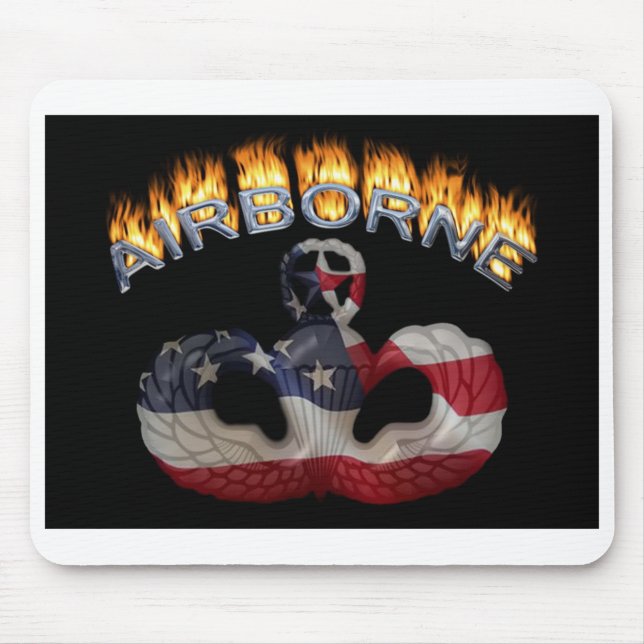 Flaming Airborne Gift Mouse Pad (Front)