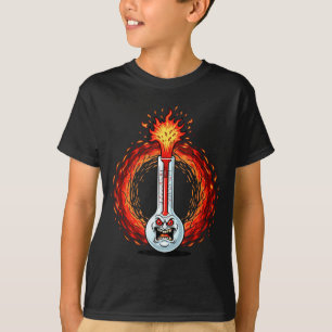 Flaming angry thermometer extreme heat rage  T-Shirt