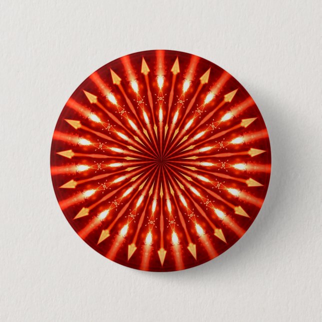 flaming arrows kaleidoscope 6 cm round badge (Front)