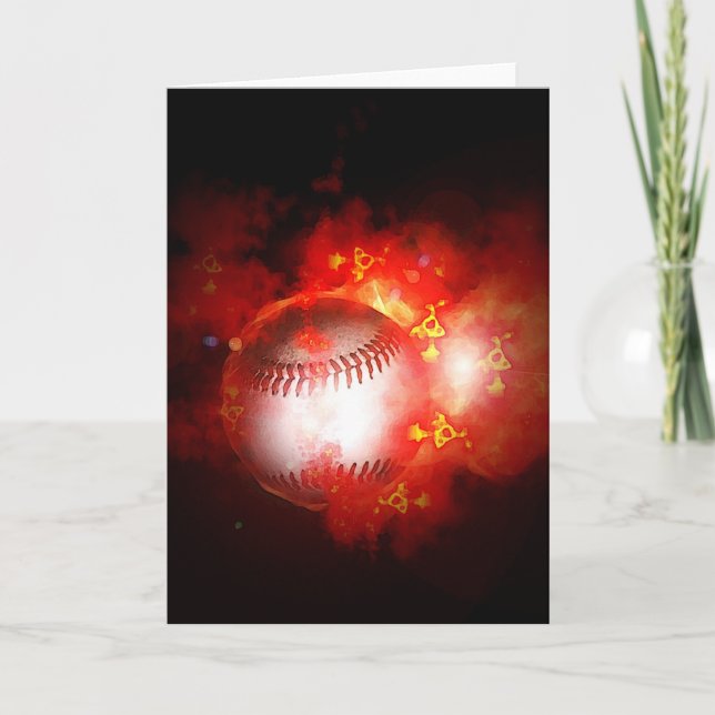 Flaming Baseball Card (Front)