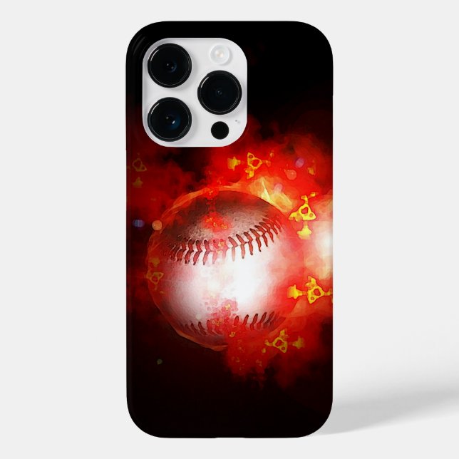 Flaming Baseball Case-Mate iPhone Case (Back)