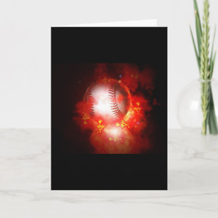 Flaming Baseball Greeting Cards