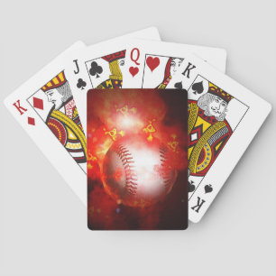 Flaming Baseball Playing Cards