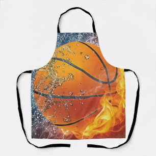Flaming basketball apron