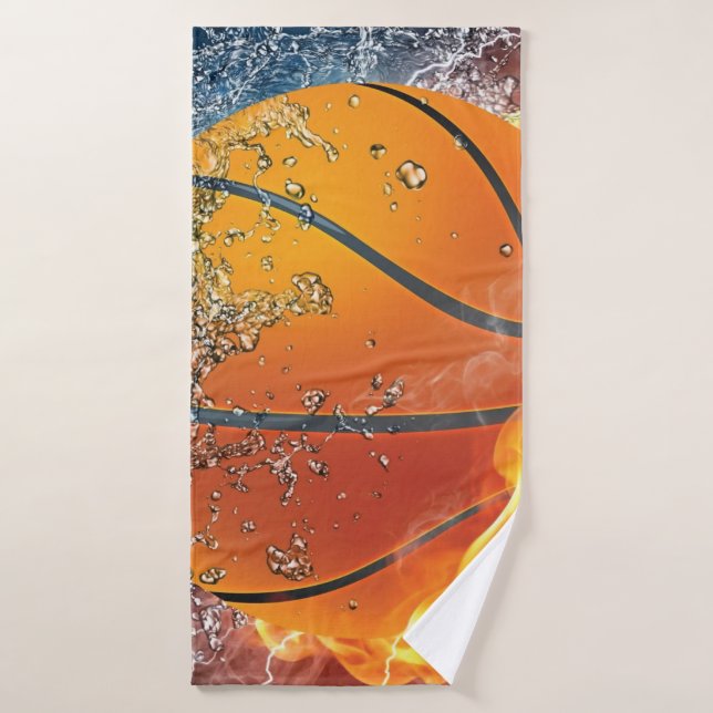 Flaming basketball bath towel (Bath Towel)