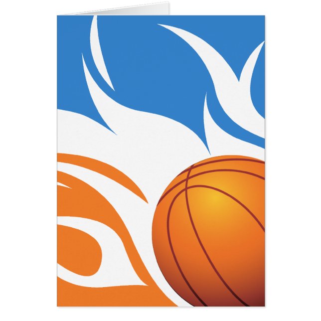 Flaming Basketball Blue and Orange (Front)