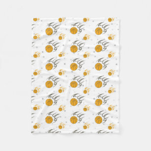 Flaming Basketball Fleece Blanket