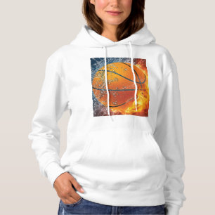 Flaming basketball hoodie
