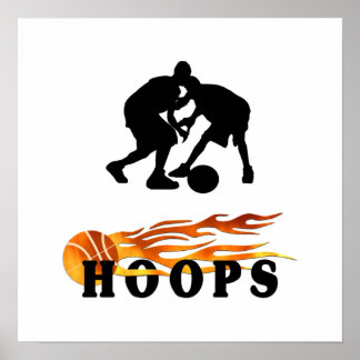 Flaming Basketball Hoops Poster