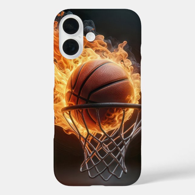 Flaming Basketball In the Hoop Case-Mate iPhone Case (Back)