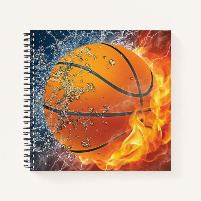Flaming basketball notebook (Front)