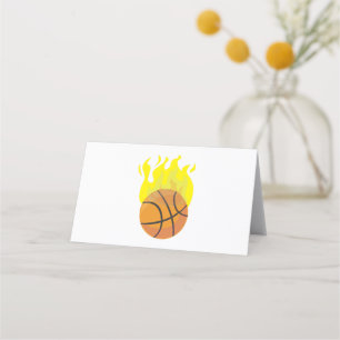 Flaming Basketball Place Card