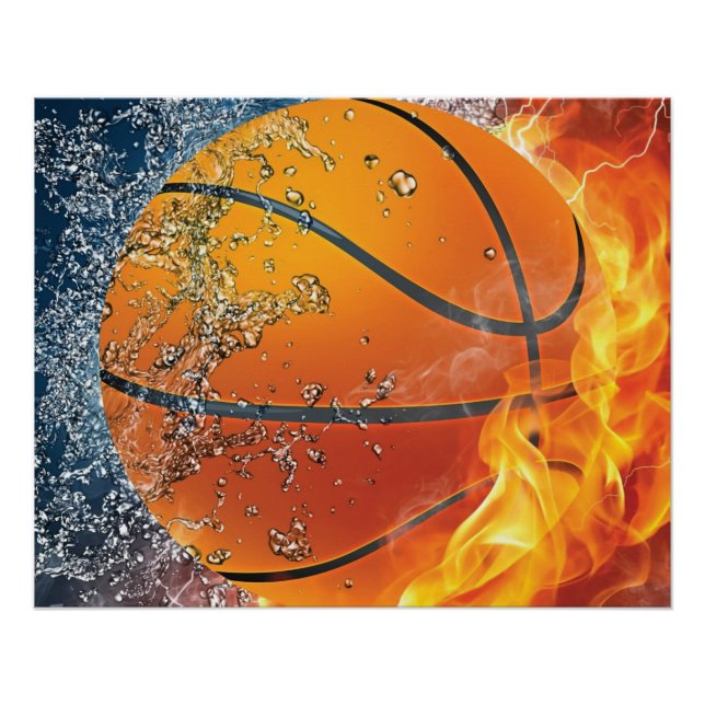 Flaming basketball poster (Front)
