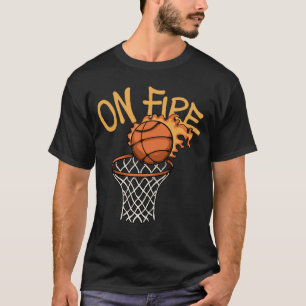 Flaming Basketball streetwear  T-Shirt