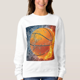 Flaming basketball sweatshirt