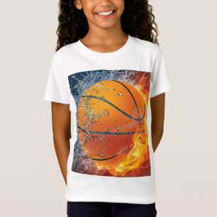 Flaming basketball T-Shirt