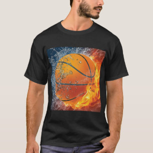 Flaming basketball T-Shirt
