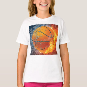 Flaming basketball T-Shirt