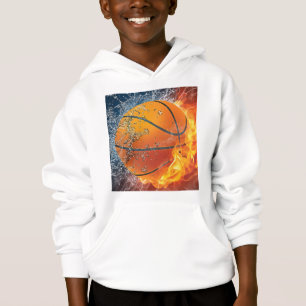 Flaming basketball throw pillow