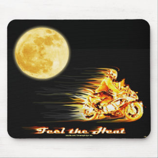 Flaming Biker Motorcycle Fantasy Art Mousepad
