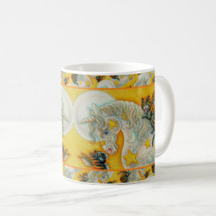 FLAMING BLACK CATS WITH HALLOWEEN UNICORN Colourfu Coffee Mug