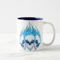 Flaming Blue Skulls