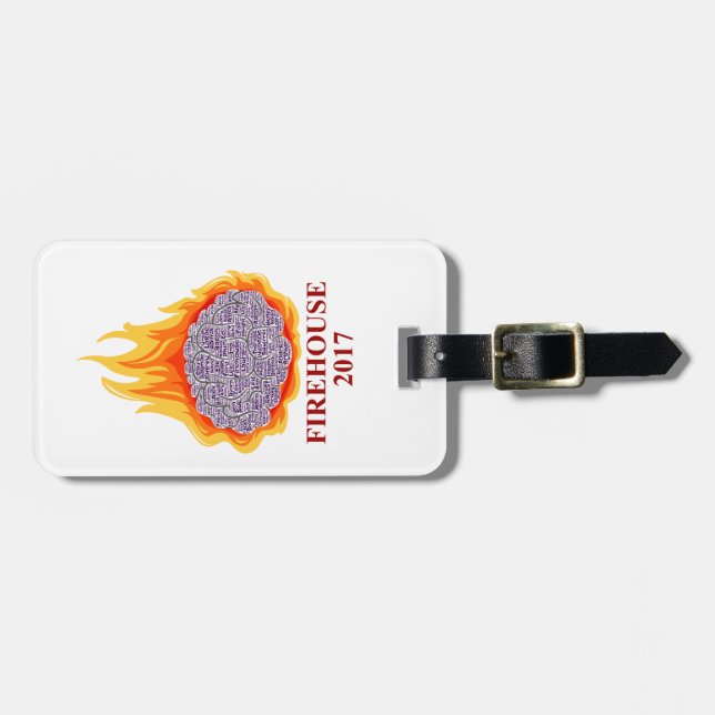 Flaming Brain Luggage Tag (Front Horizontal)
