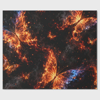 Flaming Butterfly Fantasy Wrapping Paper