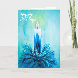 Flaming Candle Holiday Card