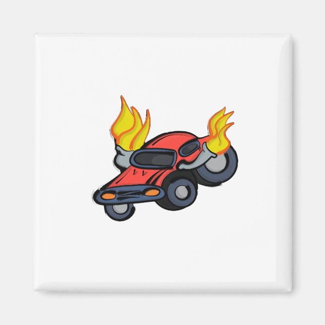 Flaming Car Magnet (Front)