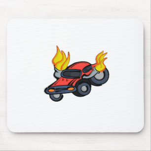 Flaming Car Mouse Mat