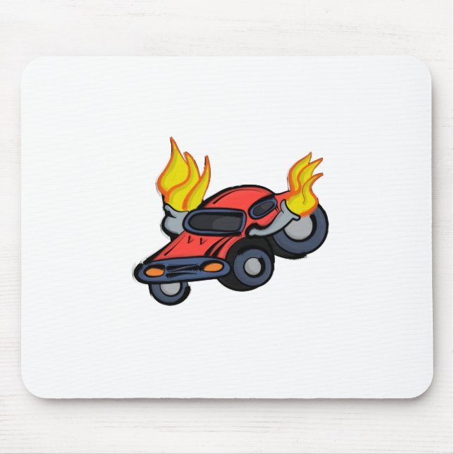 Flaming Car Mouse Mat (Front)