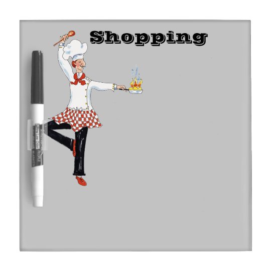 Flaming Chef Shopping dry erase board