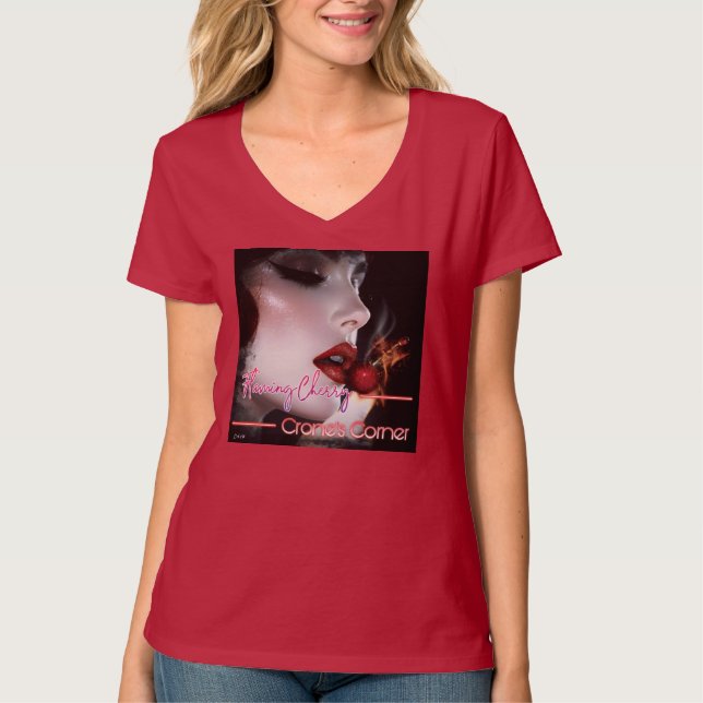 Flaming Cherry Crone’s Corner T-Shirt (Front)