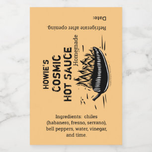 Flaming Chilli Pepper Homemade Hot Sauce Custom Wine Label