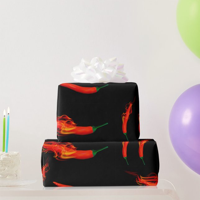 Flaming Chilli Peppers Wrapping Paper (Creator Uploaded)