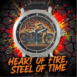 Flaming Chopper, Fiery Watch Face.