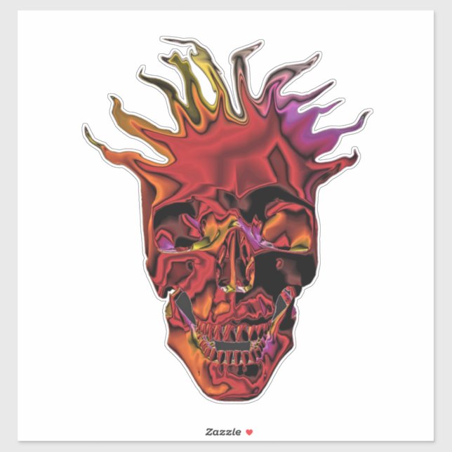 Flaming Chrome Skull (Sheet)