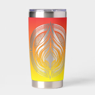 Flaming Circle Logo Negative Space Fire Insulated Tumbler